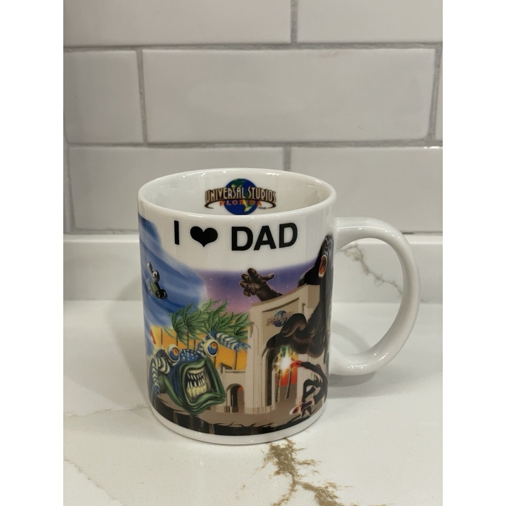 Universal Studios Florida Coffee Mug I Love Dad Jaws King Kong Back to Future